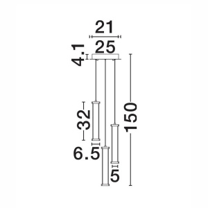 Lustra cu 3 pendule LED 2700K PHEME auriu periat - Img 8