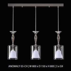 Lustra cu 3 pendule moderna design LUX ANOMALY 03-CH, nickel 96074 universul-luminii.ro