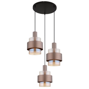 Lustra cu 3 pendule Sticla Chihlimbar Metal Bronz MILLEY 249814 universul-luminii.ro