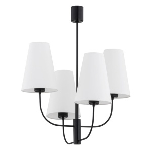 Lustra cu 4 brate design modern Safiano alb, negru 124744 universul-luminii.ro