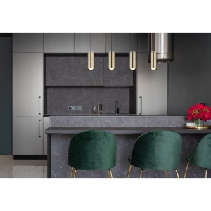 Lustra cu 4 pendule design modern ROBBY negru mat, alama mat 114284 universul-luminii.ro