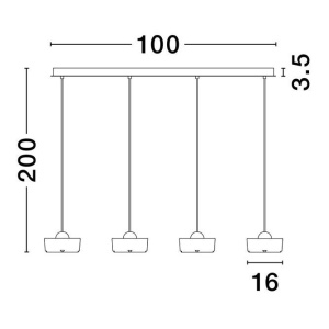 Lustra cu 4 pendule LED design modern KEROS 158194 universul-luminii.ro