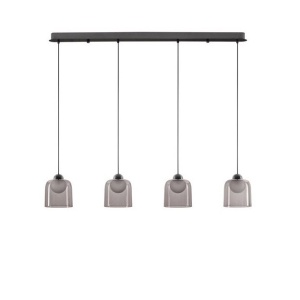 Lustra cu 4 pendule LED, Metal, Negru, Acrilic, DIONE