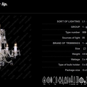 Lustra cu 5 brate, cristal Bohemia L11 009/05/1-A; lip. 65954 universul-luminii.ro