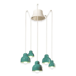 Lustra cu 5 pendule design italian realizat manual din ceramica BERIMBAU 216284 universul-luminii.ro