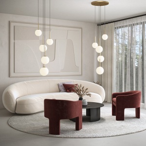 Lustra cu 5 pendule design modern Basic form auriu/ alb 212154 universul-luminii.ro