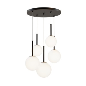 Lustra cu 5 pendule design modern Basic form negru