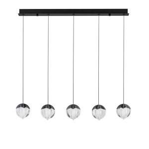 Lustra cu 5 pendule LED ALICIA negru