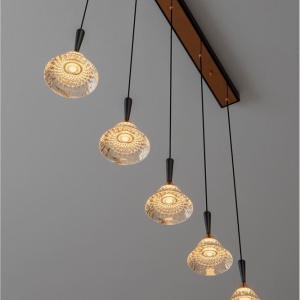 Lustra cu 5 pendule LED design modern PALUZ 232314 universul-luminii.ro