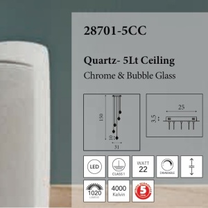Lustra cu 5 pendule LED Quartz 624604 universul-luminii.ro