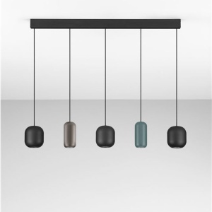 Lustra cu 5 pendule metal negru, maro, verde MARLIN 625984 universul-luminii.ro