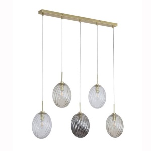 Lustra cu 5 pendule sticla colorata Whirl