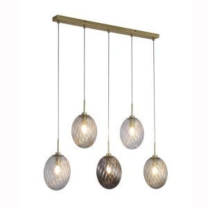 Lustra cu 5 pendule sticla colorata Whirl 621214 universul-luminii.ro