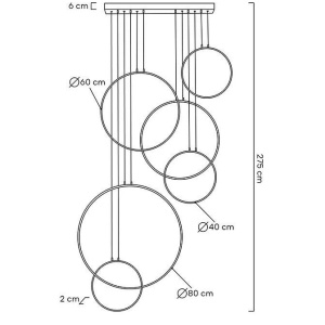 Lustra cu 6 inele LED suspendate Ring XXL negru 237974 universul-luminii.ro