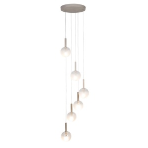 Lustra cu 6 pendule din sticla, Murano sand