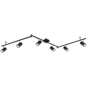 Lustra cu 6 spoturi directionabile design modern ROBBY negru mat - Img 3