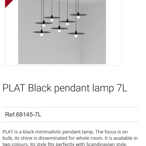 Lustra cu 7 Pendule design modern PLAT negru 92084 universul-luminii.ro