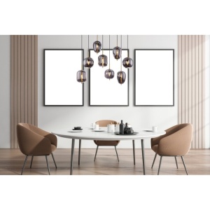 Lustra cu 8 pendule design modern Blacky I negru mat, alama 113934 universul-luminii.ro