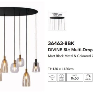 Lustra cu 8 pendule design modern Divine 136944 universul-luminii.ro