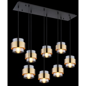 Lustra cu 8 pendule design modern MILLEY negru, auriu 114014 universul-luminii.ro
