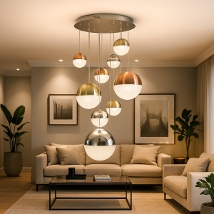 LUSTRA cu 9 pendule LED DIMABILA prin BLUETOOTH Sphere SV-793091B
