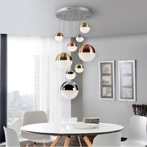 LUSTRA cu 9 pendule LED DIMABILA prin BLUETOOTH Sphere SV-793091B 88884 universul-luminii.ro