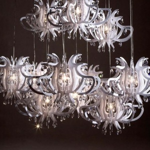 Lustra cu cristale Scholer design unicat realizata manual Lillibet M alb 122734 universul-luminii.ro