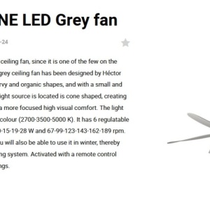 Lustra cu Ventilator si telecomanda AMELIA L CONE LED gri 217024 universul-luminii.ro
