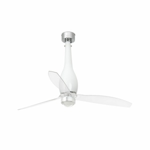 Lustra cu Ventilator si telecomanda ETERFAN M LED alb/transparent