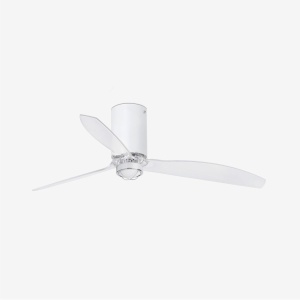Lustra cu Ventilator si telecomanda MINI TUBE M LED alb mat/transparent 124524 universul-luminii.ro