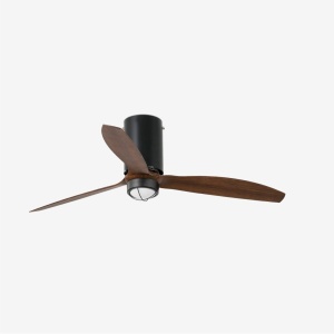 Lustra cu Ventilator si telecomanda MINI TUBE M LED negru mat/maro 124714 universul-luminii.ro