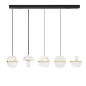 Lustra decorativa liniara cu 5 pendule LED 3000K DORIN