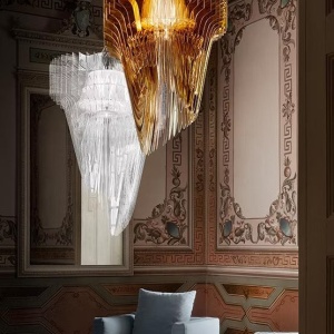 Lustra design Art Deco realizata manual Aria Large Transparent - Img 7