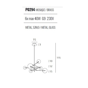 Lustra design industrial, minimalist Lollipop 6L P0294 MX 71664 universul-luminii.ro