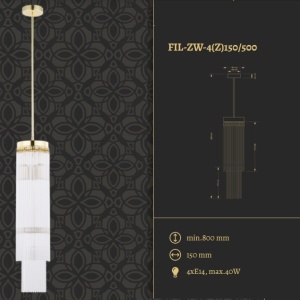 Lustra design LUX diametru 15cm din alama decorata cu sticla Filago 85634 universul-luminii.ro