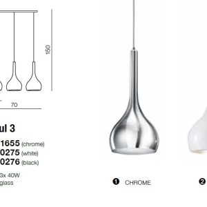 Lustra design modern Soul 3 black 64884 universul-luminii.ro