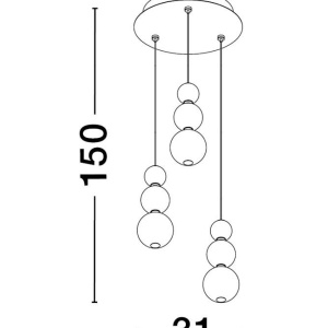 Lustra dimabila moderna cu 3 pendule LED FLEA 213554 universul-luminii.ro