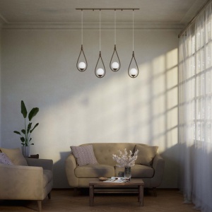 Lustra din alama cu 4 pendule in forma de lacrima Iside - Img 10