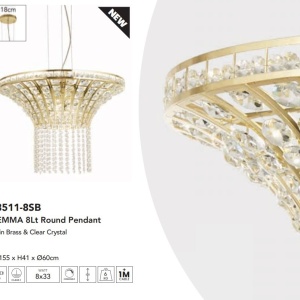 Lustra eleganta decorata cu cristale Gemma 8Lt 134684 universul-luminii.ro