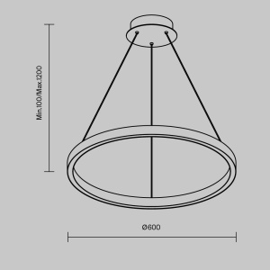 Lustra inelara suspendata LED Rim 60cm negru 594784 universul-luminii.ro