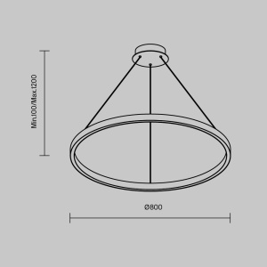 Lustra inelara suspendata LED Rim 80cm negru 594904 universul-luminii.ro
