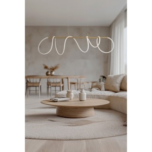 Lustra LED 3-STEP suspendata moderna ZIGZAG auriu - Img 2
