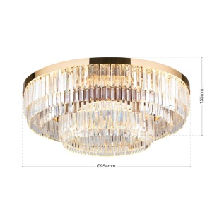 Lustra LED aplicata cristal design elegant lux PRISM D-95cm aurie 24K - Img 9