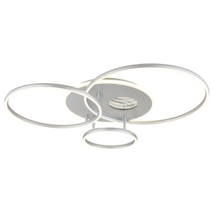 Lustra LED aplicata design circular INVERTINA argintie