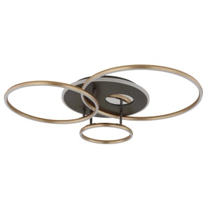 Lustra LED aplicata design circular INVERTINA auriu/antracit - Img 3