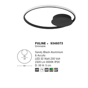 Lustra LED aplicata design modern circular FULINE negru NVL-9348073 - Img 5