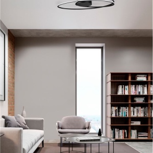 Lustra LED aplicata design modern circular VIARREGIO negru NVL-9500710 - Img 2