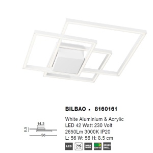 Lustra LED aplicata design modern geometric BILBAO 42W alba NVL-8160161 - Img 4