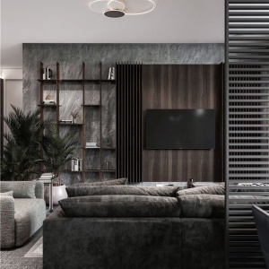 Lustra LED aplicata stil modern RUBIC alb negru - Img 2