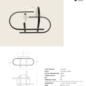 Lustra LED aplicata tavan SILCO negru/ alb - Img 4